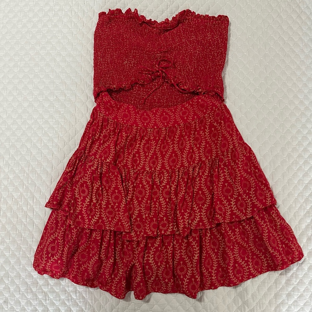Shore Smocked Ruffle Hem Romper